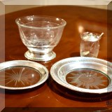 S03. Sterling and glass dishes. 